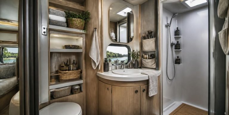 Ultimate List of 17 RV Bathroom Storage Ideas